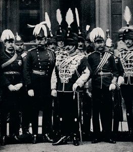 Le futur roi Édouard VII et les officiers des Hussards de la Reine d