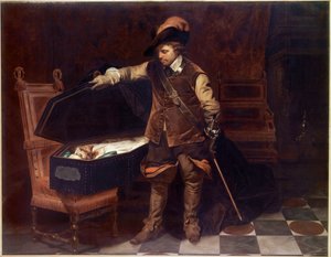 Olivier Cromwell devant le cercueil de Charles Ier Stuart - Hippolyte Delaroche