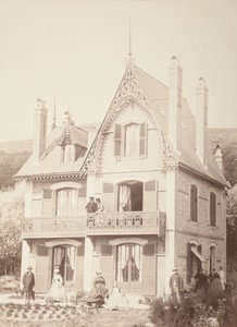 Sans titre (Portrait de famille - personnes avec maison) - Hippolyte Bayard