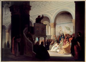 Savonarole prêchant à San Miniato à Florence