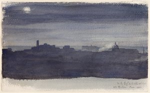 Vue de Rome la nuit - Hippolyte Flandrin