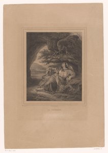 Femme endormie sous les racines d