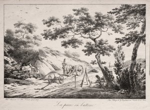 Le canon prêt à tirer, 1817 - Hippolyte Lecomte
