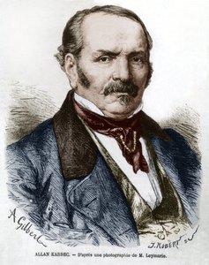 Allan Kardec, vrai nom Hippolyte Léon Denisart-Rivail, inventeur du spiritisme en France, gravure d