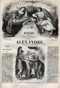 Alexandre le Grand tragédie en cinq actes - gravure dans « Œuvres de Jean Racine » illustrée par Pauquet et notice par Émile de La Bédollière - 1851
