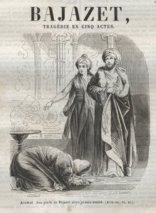 Bajazet tragédie en cinq actes de Jean Racine - gravure dans « Œuvres de Jean Racine » illustrée par Pauquet et notice par Émile de La Bédollière - 1851.