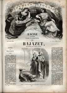 Bajazet tragédie en cinq actes de Jean Racine - gravure dans "Œuvres de Jean Racine" illustrée par Pauquet et notice par Emile de La Bédollière - 1851