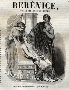 Bérénice tragédie en cinq actes - gravure dans « Œuvres de Jean Racine » illustrée par Pauquet et notice par Émile de La Bédollière - 1851