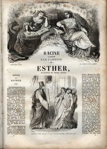 Illustration pour « Esther » de Jean Racine - gravure dans « Œuvres de Jean Racine » illustrées par Pauquet et notice par Émile de La Bédollière - 1851 - Hippolyte Louis Pauquet