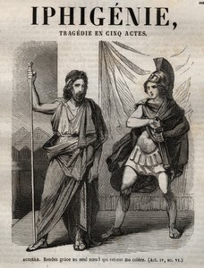 Iphigénie tragédie de Jean Racine - gravure dans « Œuvres de Jean Racine » illustrée par Pauquet et notice par Émile de La Bédollière - 1851. - Hippolyte Louis Pauquet
