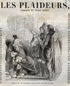 Les Plaideurs (1668) comédie en trois actes - gravure dans "Œuvres de Jean Racine" illustrée par Pauquet et notice par Emile de La Bédollière - 1851 - Hippolyte Louis Pauquet