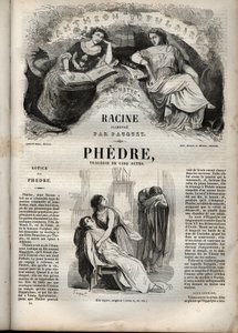 Phèdre, par Jean Racine (1639-1699) - gravure dans "Œuvres de Jean Racine" illustrée par Pauquet et notice par Emile de La Bédollière - 1851 - Hippolyte Louis Pauquet