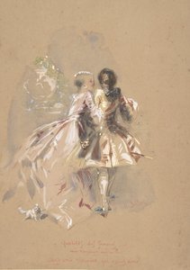 Jeune couple vu de dos, milieu du 19e siècle - Hippolyte Omer Ballue