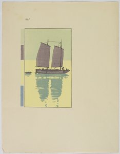 Un Jonque, Planche No. 1, fin du 19e-milieu du 20e siècle - Hiroshi Yoshida