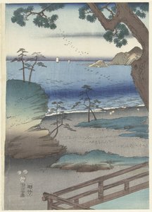 Le prince élégant Genji à Suma - Hiroshige (I) , Utagawa