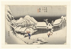 Kanbara, neige du soir (les 53 stations du Tokaido)
