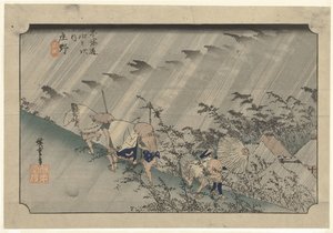 Tempête de pluie à Shono - Hiroshige (I) , Utagawa