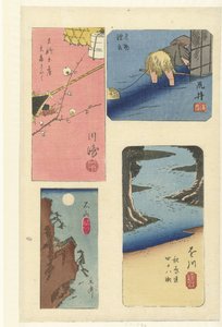 Quatre harimaze de lieux célèbres - Hiroshige (I) , Utagawa
