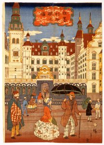 Vue de la vie américaine, de Illustrated London News, pub. 1860 - Hiroshige Utagawa