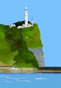 Phare, voiture et pêche