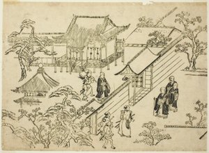 Honbo, de la série "Scènes de contemplation des fleurs à Ueno (Ueno hanami no tei)" - Hishikawa Moronobu