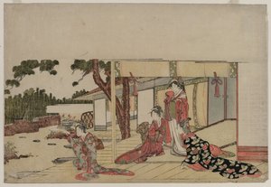 Femmes sur une véranda, vers 1800