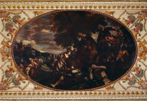 La Défense de Scutari, peinture au plafond de la galerie de Chiswick House, Londres