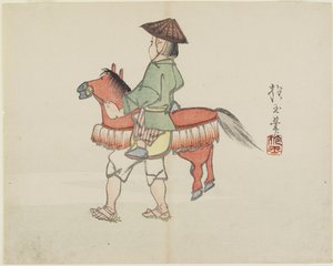 (Artiste de rue avec costume de cheval), vers 1830