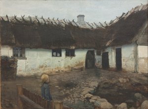 Devant une maison de paysan