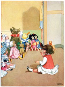 Dorothy raconte une histoire aux enfants, illustration de 