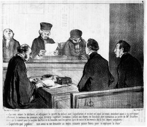 - « Le tribunal, vidant le délibéré, et attribuant le profit du défaut, met le nom et ce qui est appelé à nulle part, prenant sur cela, corrigeant la sentence des premiers juges, décharge l