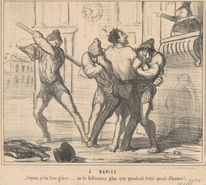 À Naples : Voyons, je lui fais grâce... - Honoré Daumier