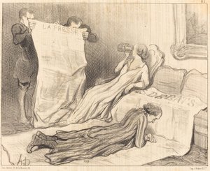 Abonnés recevant leur journal - Honoré Daumier