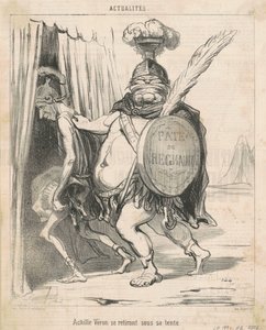 Achille Véron se retirant sous sa tente - Honoré Daumier