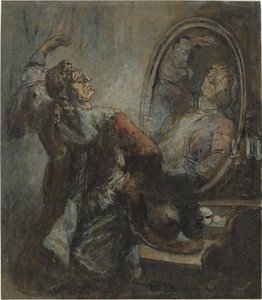 Acteur posant devant un miroir - Honoré Daumier