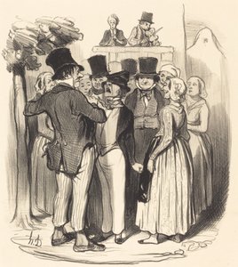 Ah! Gringalet de Paris... tu viendras faire danser... - Honoré Daumier