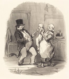 Ah! monsieur... faut pas lui rire comme ça... - Honoré Daumier