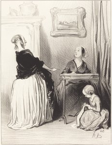 Ah!... quelle singulière éducation vous donnez à votre fille?... - Honoré Daumier