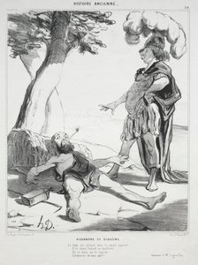 Histoire ancienne, plaque 20 : Alexandre et Diogène - Honoré Daumier