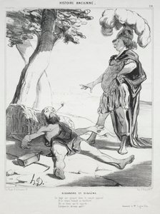 Histoire ancienne, planche 20 : Alexandre et Diogène, 14 août 1842 - Honoré Daumier