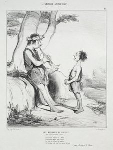 Histoire ancienne, plaque 48 : Les bergers de Virgile - Honoré Daumier