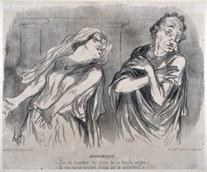 Andromaque Gravure par Honoré Daumier (1808-1879) dans Le Charivari. Palais Longchamp, Musée des Beaux-Arts de Marseille. - Honoré Daumier