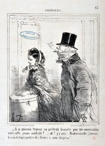 Œuvre de Honoré Daumier (1808-1879) Charivari : Série FARIBOLES - Si je pouvais trouver un prétexte honnête pour engager la conversation avec ce jeune modèle ?... Ah ! je l