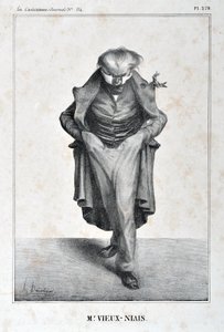 Œuvre de Honoré Daumier (1808-1879). Charivari daté de 1833 : Série Célébrités de la Caricature « M. Vieux-Niais ». MUSEE DES BEAUX ARTS - PALAIS LONGCHAMP, MARSEILLE. - Honoré Daumier