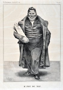 Œuvre de Honoré Daumier (1808-1879). Charivari date de 1833 : Série CÉLÉBRITÉS DE LA CARICATURE « M. Pot de Naz » MUSÉE DES BEAUX-ARTS - PALAIS LONGCHAMP, MARSEILLE