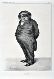 Œuvre de Honoré Daumier (1808-1879). Charivari date de 1833 : Série CÉLÉBRITÉS DE LA CARICATURE - M. Plum. MUSEE DES BEAUX ARTS - PALAIS LONGCHAMP, MARSEILLE - Honoré Daumier