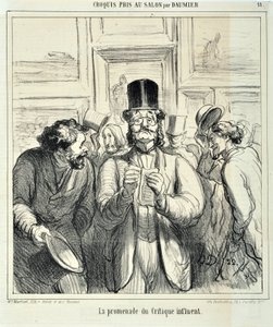 Œuvre de Honoré Daumier (1808-1879). Charivari date de 1865 : Série Croquis pris au Salon La promenade du critique influent MUSEE DES BEAUX ARTS - PALAIS LONGCHAMP, MARSEILLE
