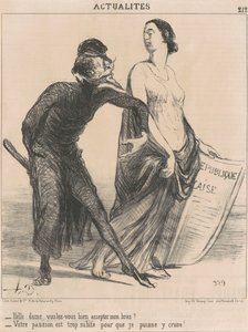 Belle dame voulez-vous accepter mon bras? - Honoré Daumier