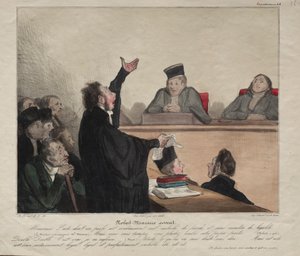 Caricaturana, planche 44 : Robert-Macaire, avocat, 1837