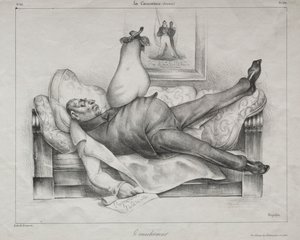 Caricature, planche 139 : Le Cauchemar, 1832 - Honoré Daumier